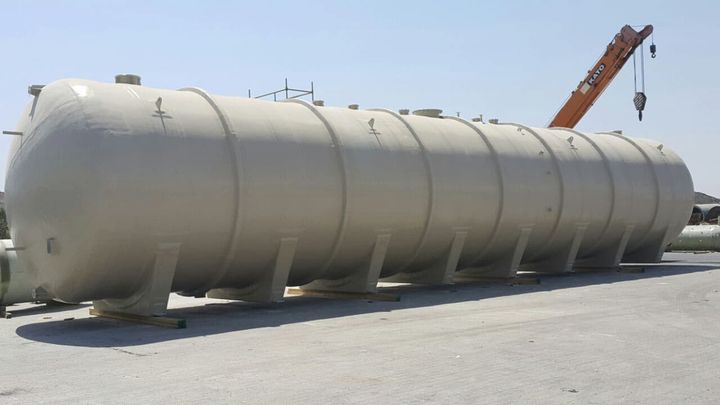 Above-ground GRP storage tank