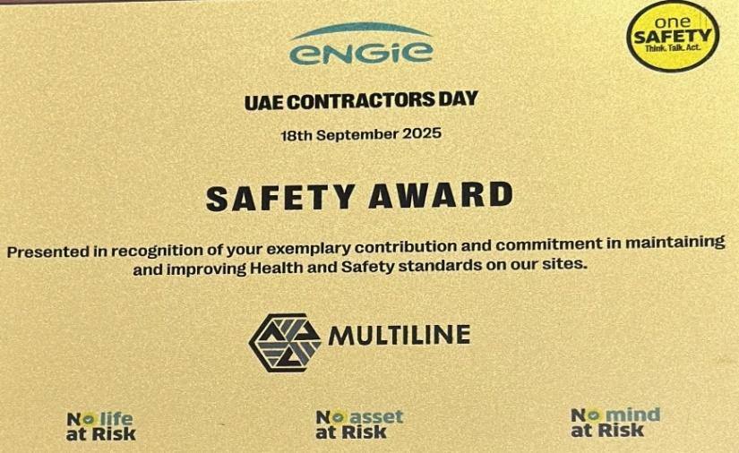 Safety Award, ENGIE UAE Contractors Day