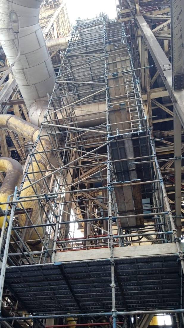 Boiler scaffolding for a shutdown